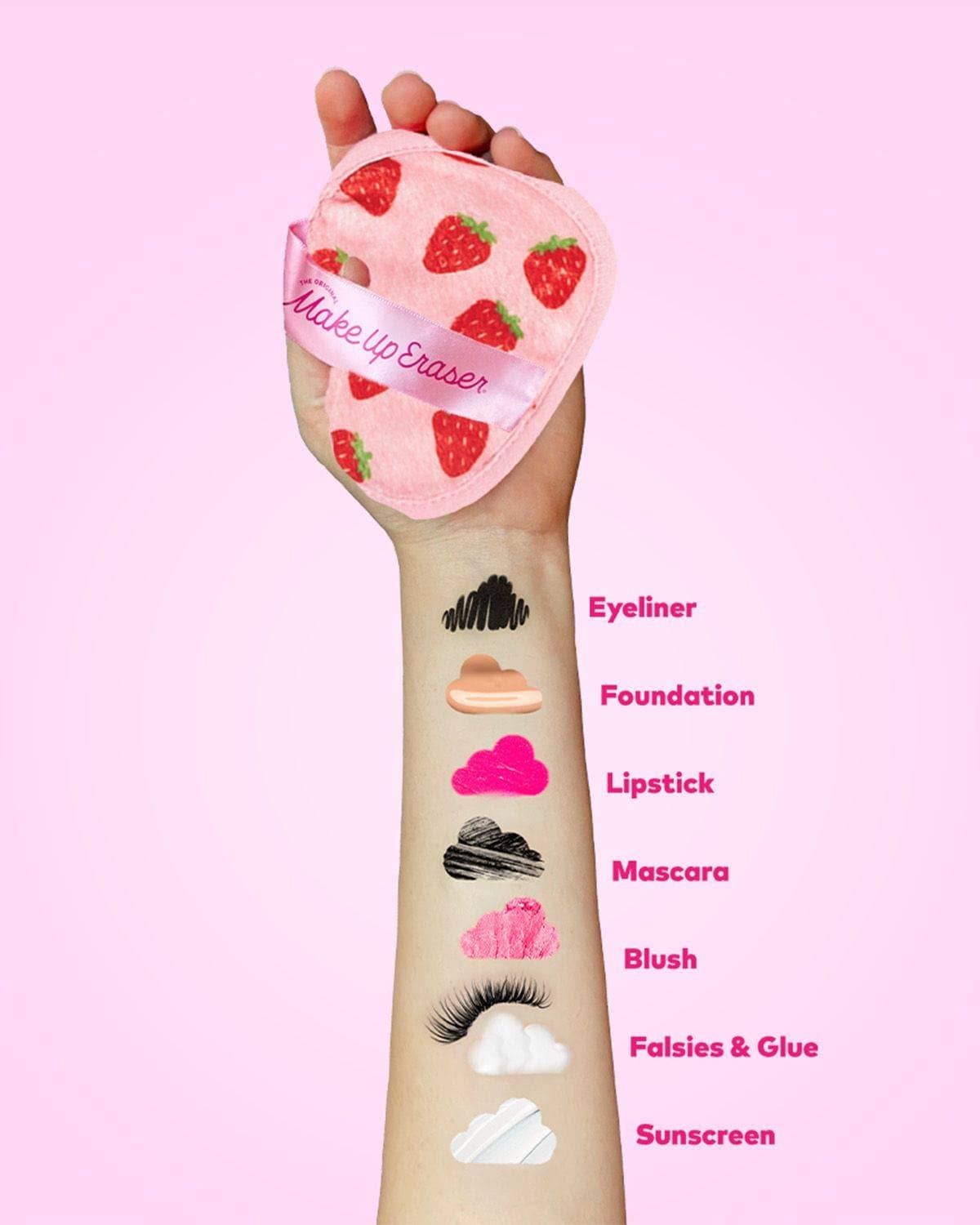 Make Up Eraser 7-Day Set & Cosmetic Bag - LIMITED EDITION Strawberry Fields