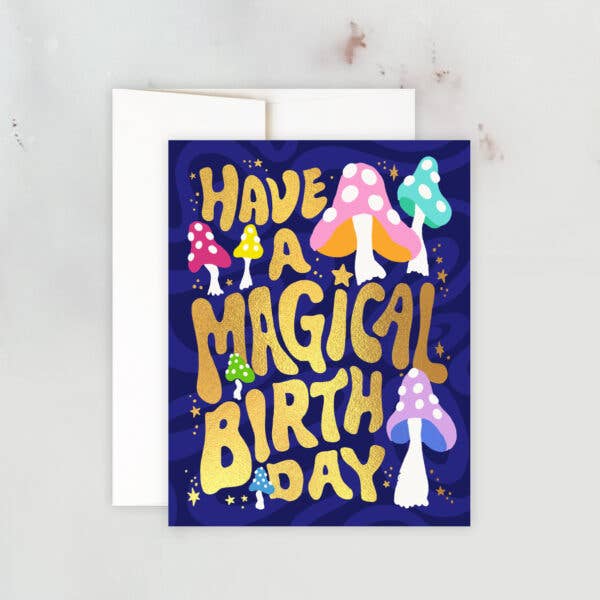 Magical Mushroom Birthday Greeting Card