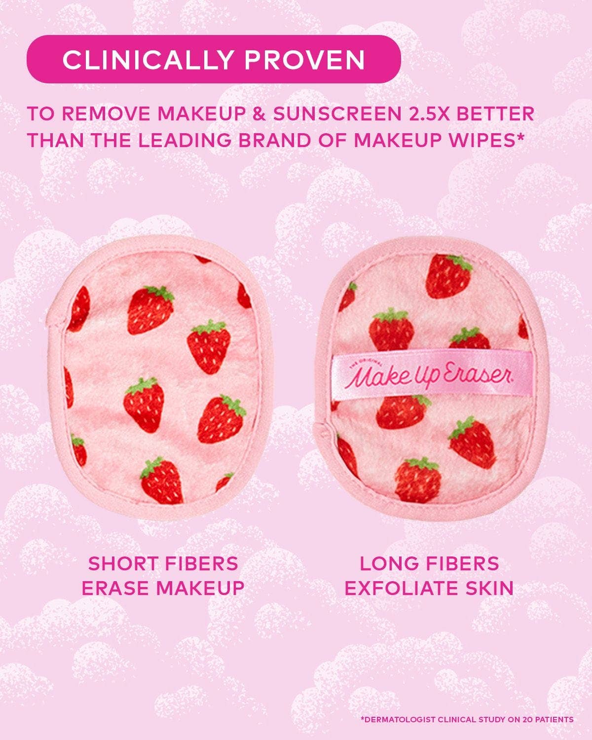 Make Up Eraser 7-Day Set & Cosmetic Bag - LIMITED EDITION Strawberry Fields