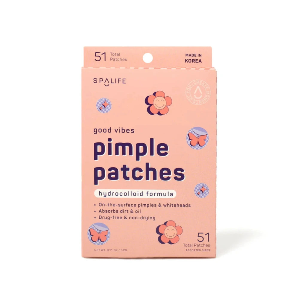 Hydrocolloid Pimple Patches - Good Vibes, Butterfly & Flowers 51ct