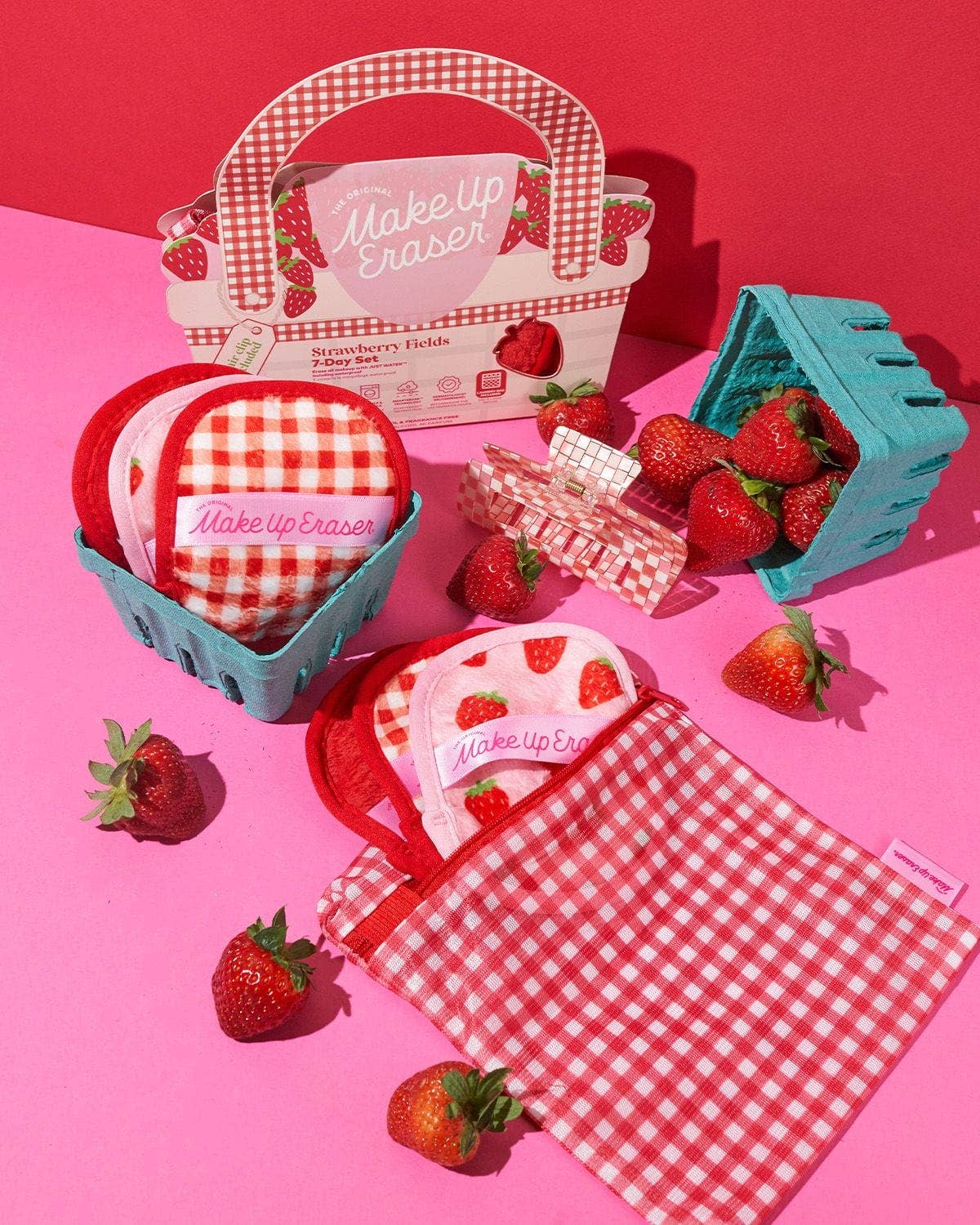 Make Up Eraser 7-Day Set & Cosmetic Bag - LIMITED EDITION Strawberry Fields