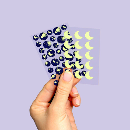 Hydrocolloid Pimple Patches - Glow in the Dark Moons (Multiple Sizes)