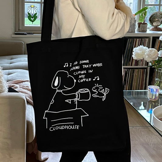 Vintage Black - Clouds in My Coffee Tote