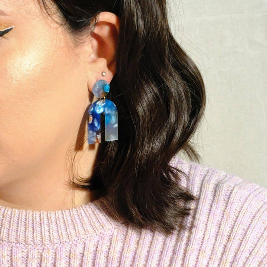 Arch Earrings Petals Collection - Blue Dream