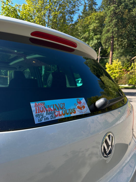 Meditation Man "Keep Honking" Cloudhouse Bumper Sticker