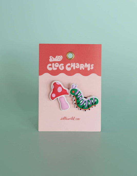 Mushroom & Caterpillar Croc Clog Charms