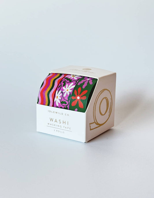 Wavy Daisy Washi Tape, Set of 3
