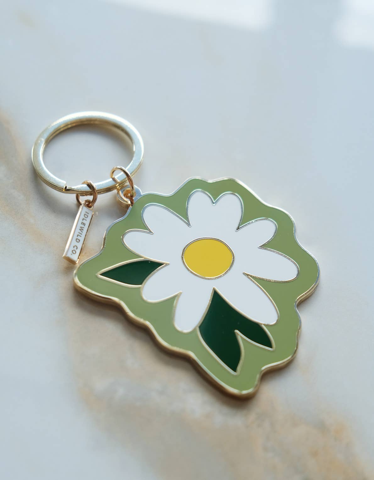 Daisy Enamel Keychain