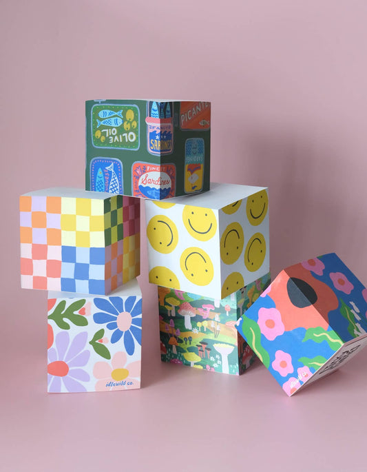 Primary Blooms Sticky Note Cube