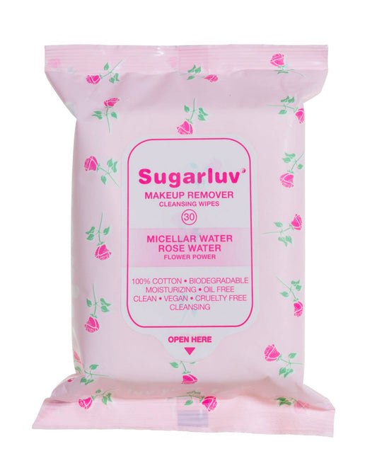 Makeup Remover Cleansing Wipes Micellar Water Rose 30 Count