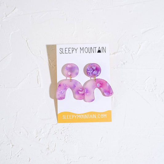 Mini Arch Earrings Petals Collection - Purple Haze