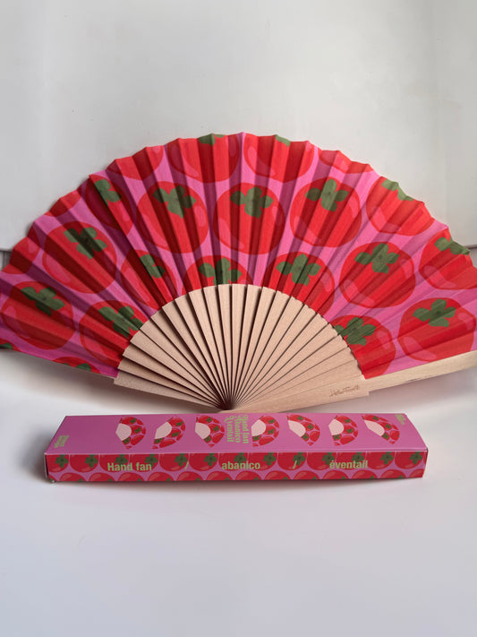 Helio Ferretti Hand Fan - Tomato