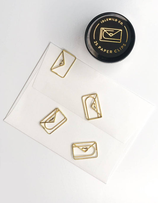 Love Letter Gold Plated Paper Clips (Jar of 25)