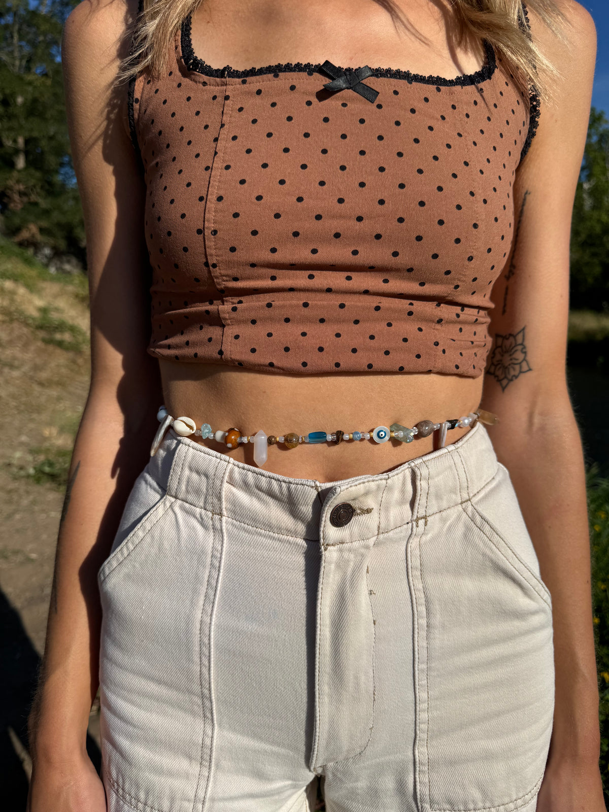 Beaded Belly Chain by Silver Strawberry