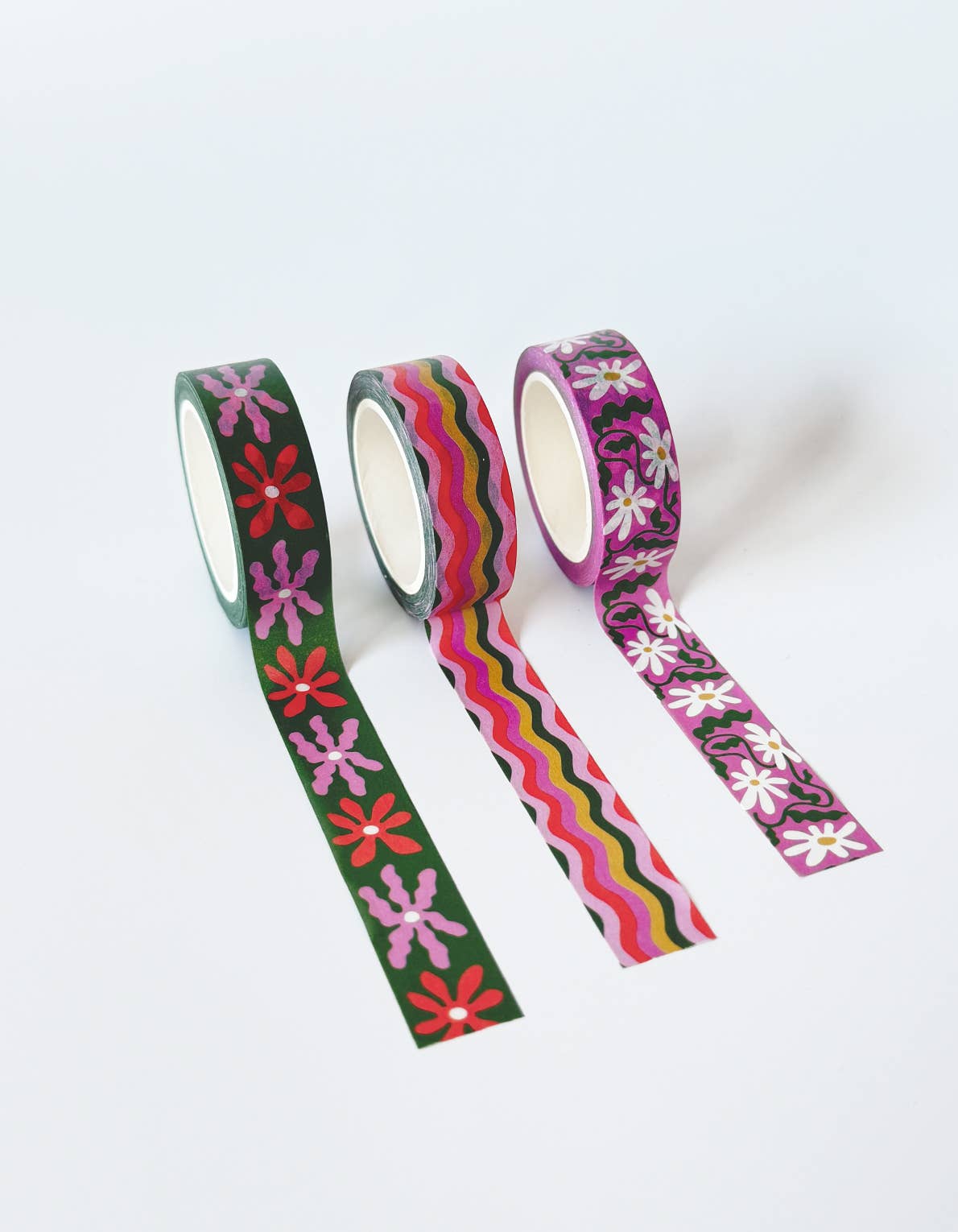 Wavy Daisy Washi Tape, Set of 3