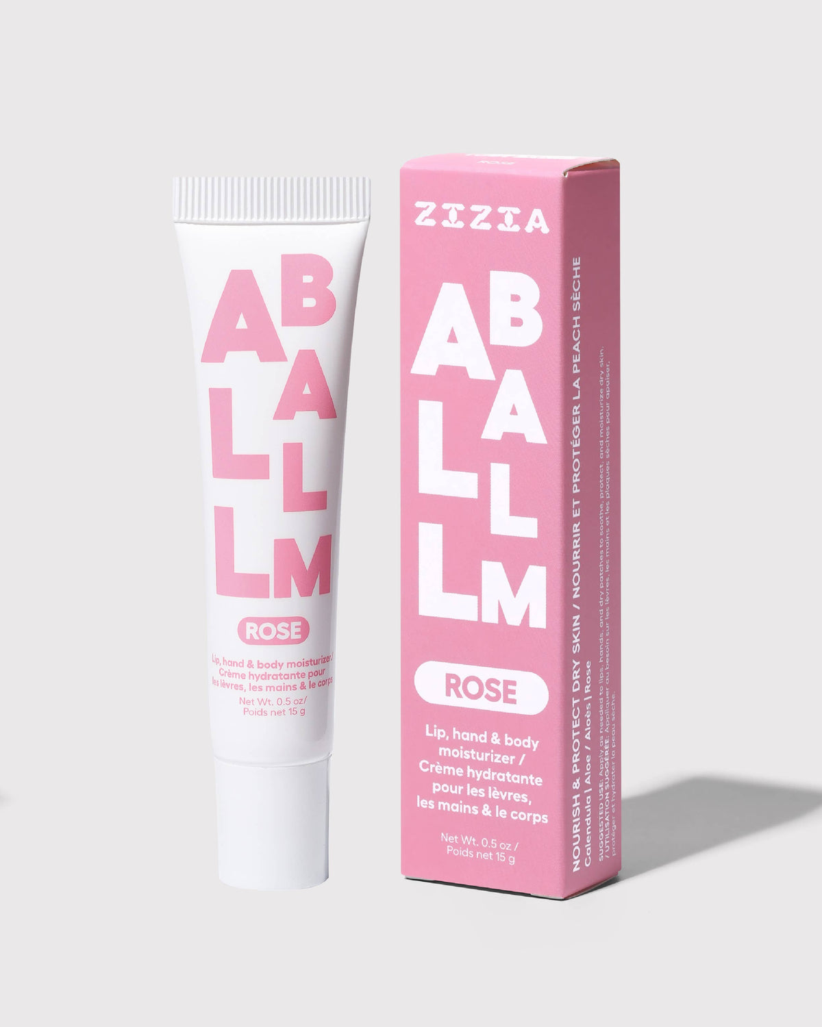 Zizia All Balm Tube-Rose Hand & Lip Balm