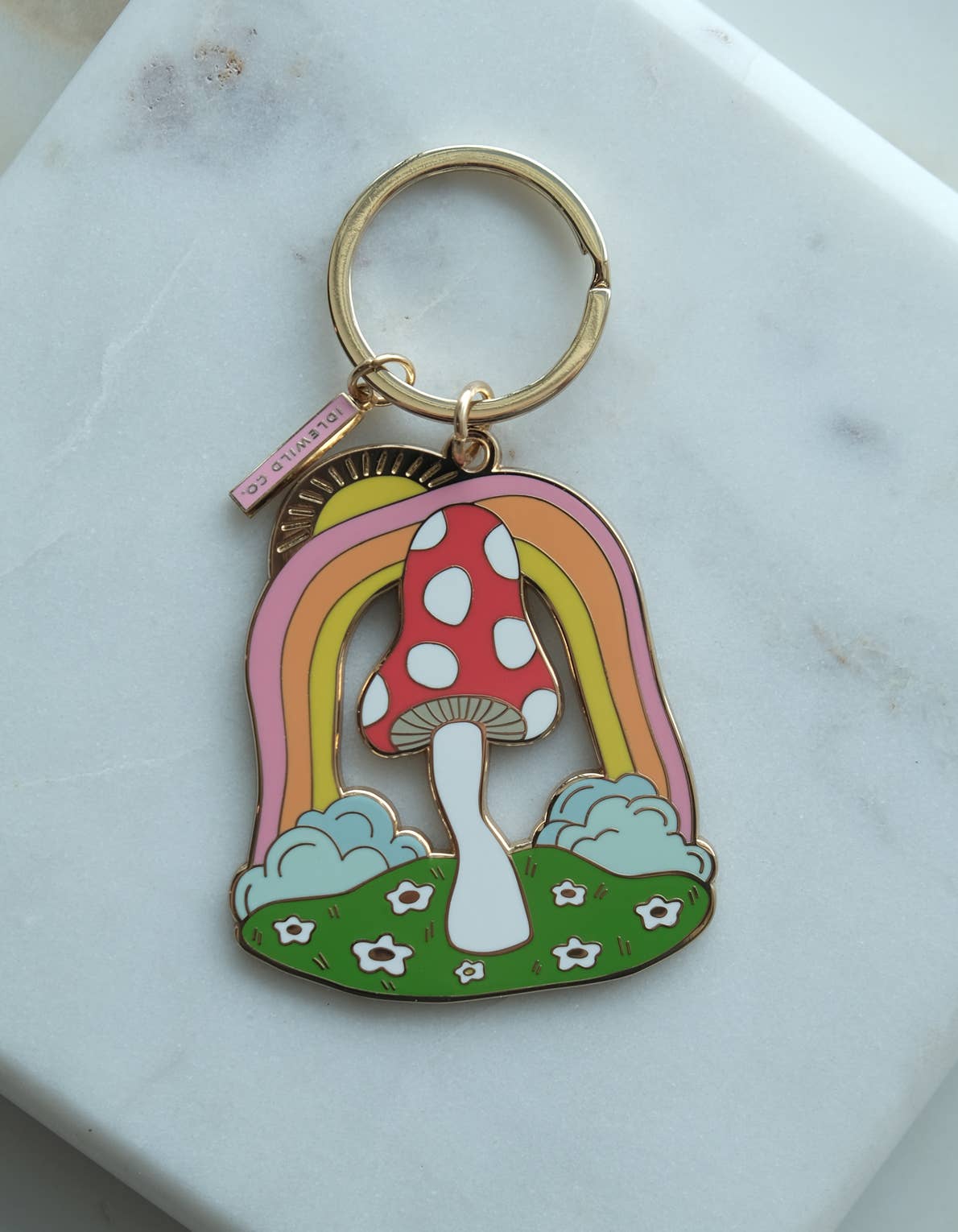 Magic Mushroom Enamel Keychain