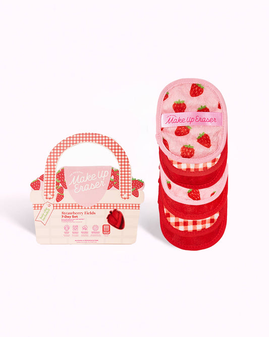 Make Up Eraser 7-Day Set & Cosmetic Bag - LIMITED EDITION Strawberry Fields