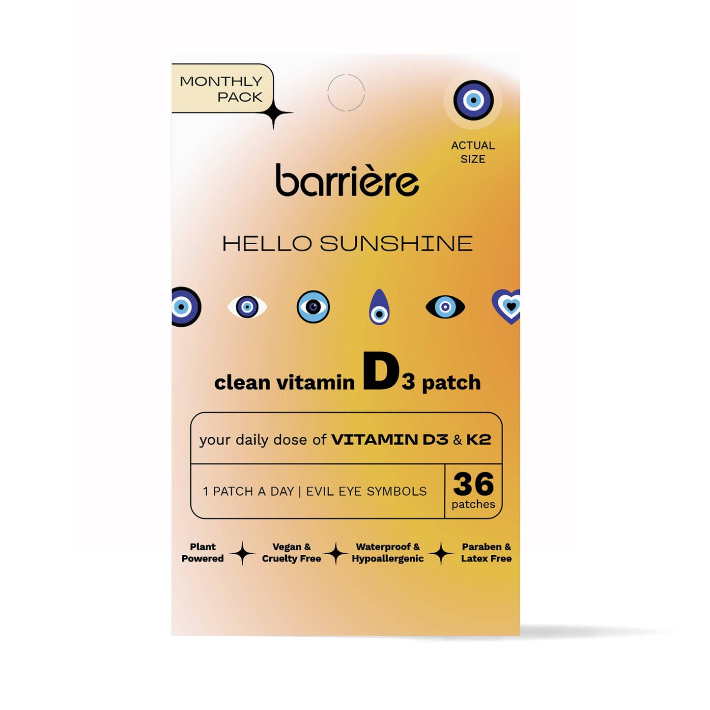 HELLO SUNSHINE Vitamin D3 patch 36pk evil eye