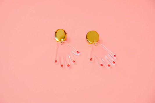Hand Earrings - Dangle Nail Polish