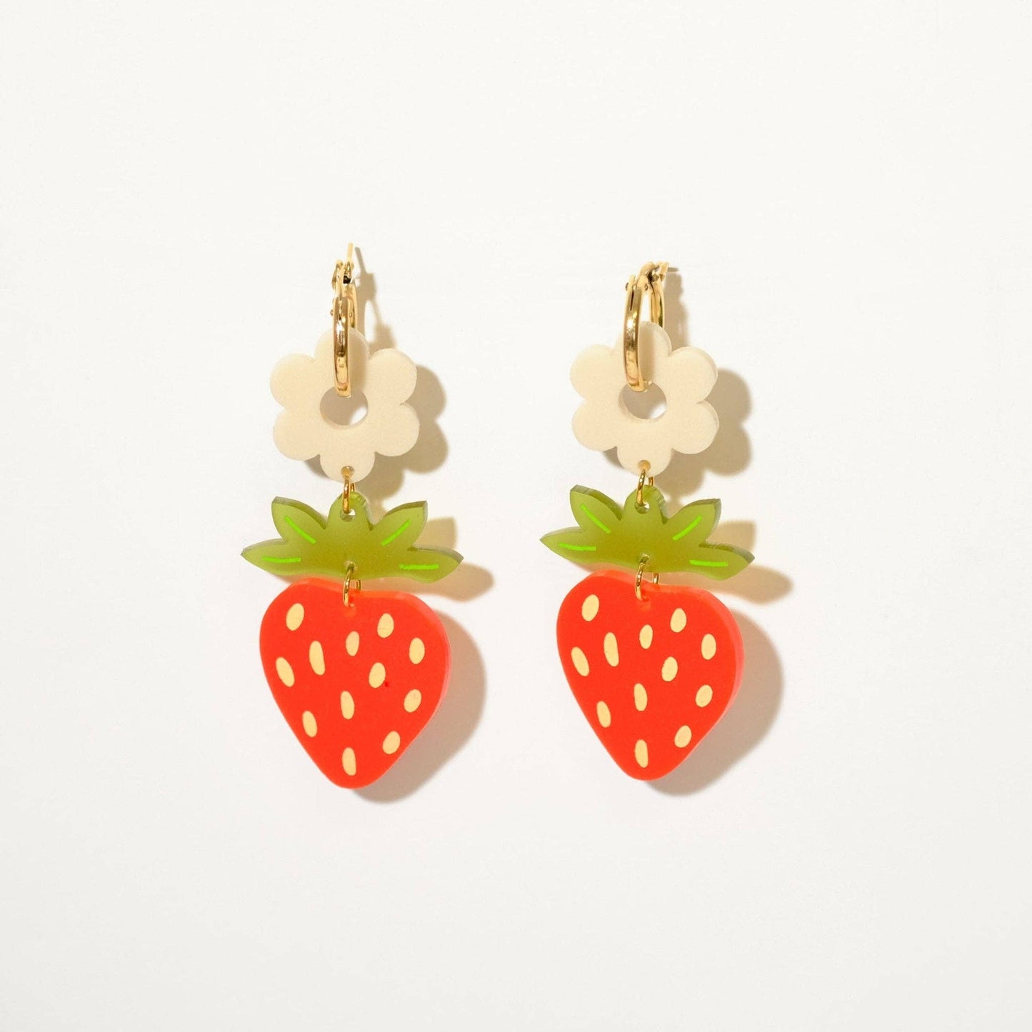 Strawberry Blossom Hoop Earrings