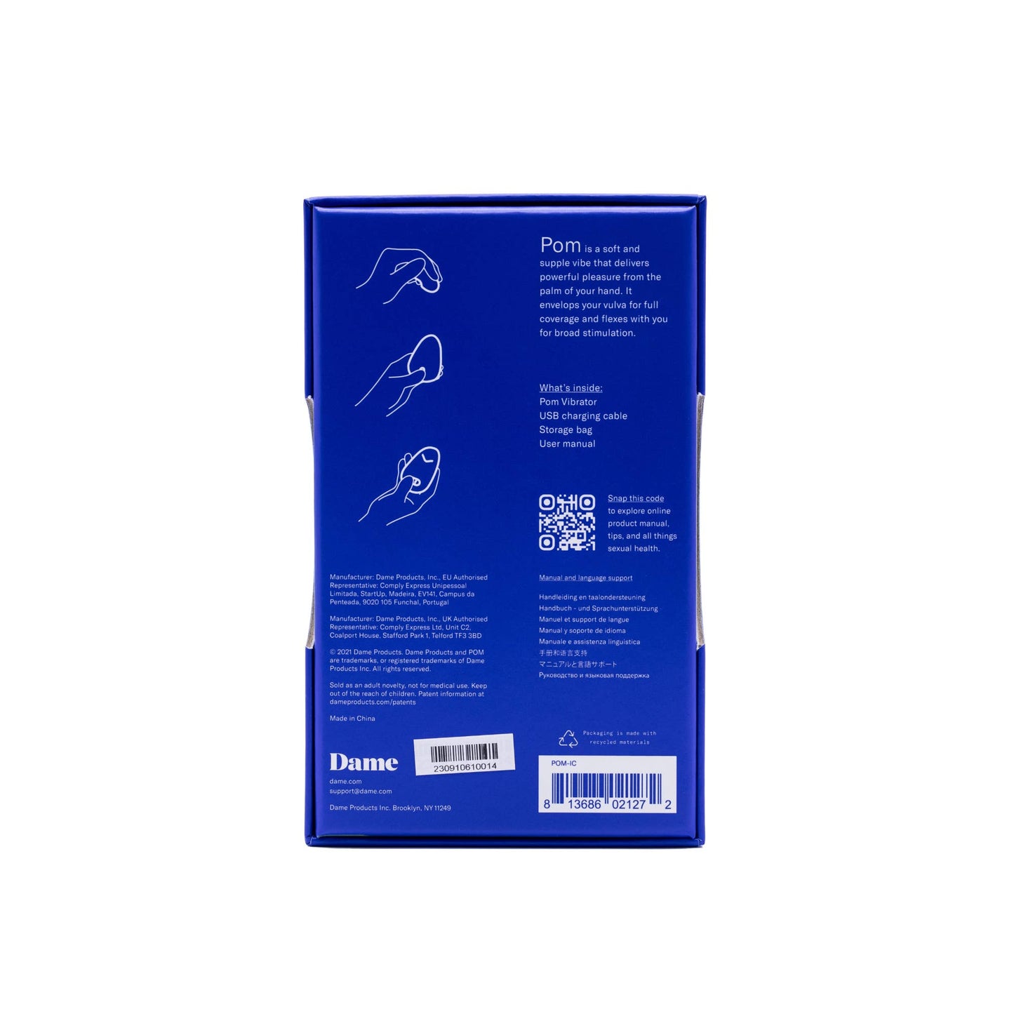 Pom Vibrator - Plum | Flexible Palm Clitoral Massager