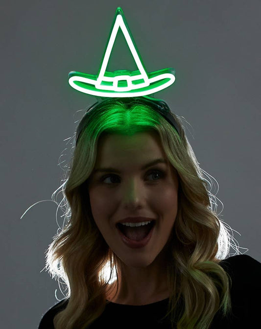 Light-Up Green Witch Hat Headband