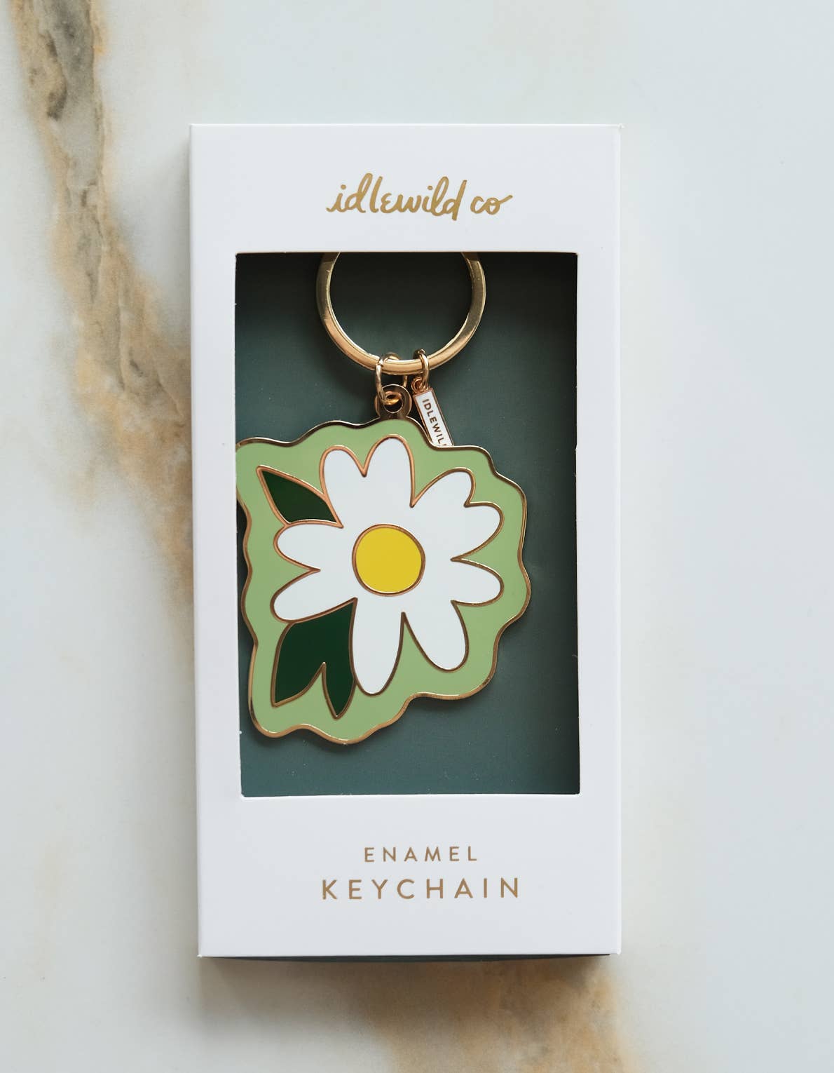 Daisy Enamel Keychain