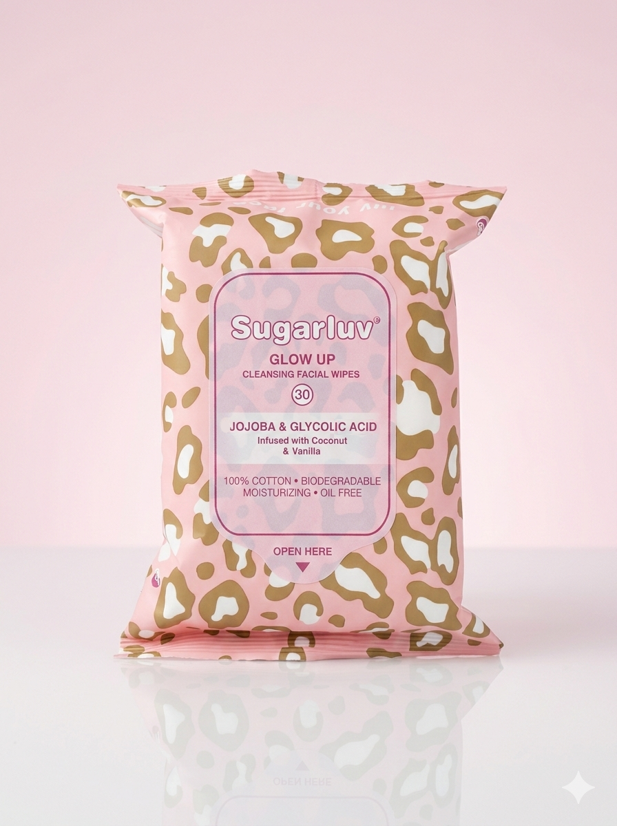 Facial Cleansing Glow-Up Wipes Glycolic Acid + Jojoba