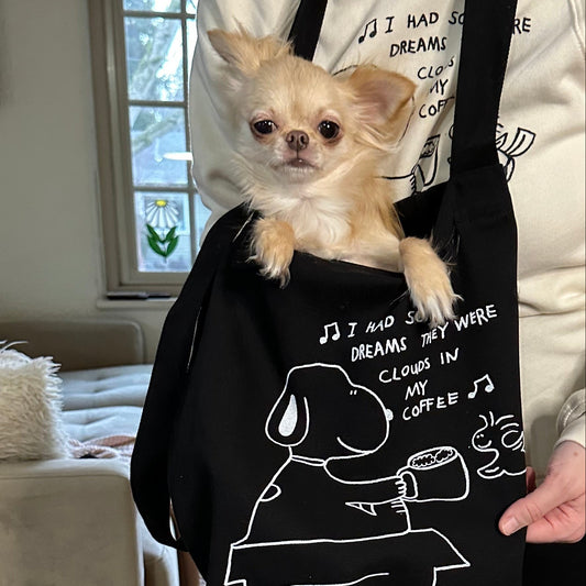 Vintage Black - Clouds in My Coffee Tote