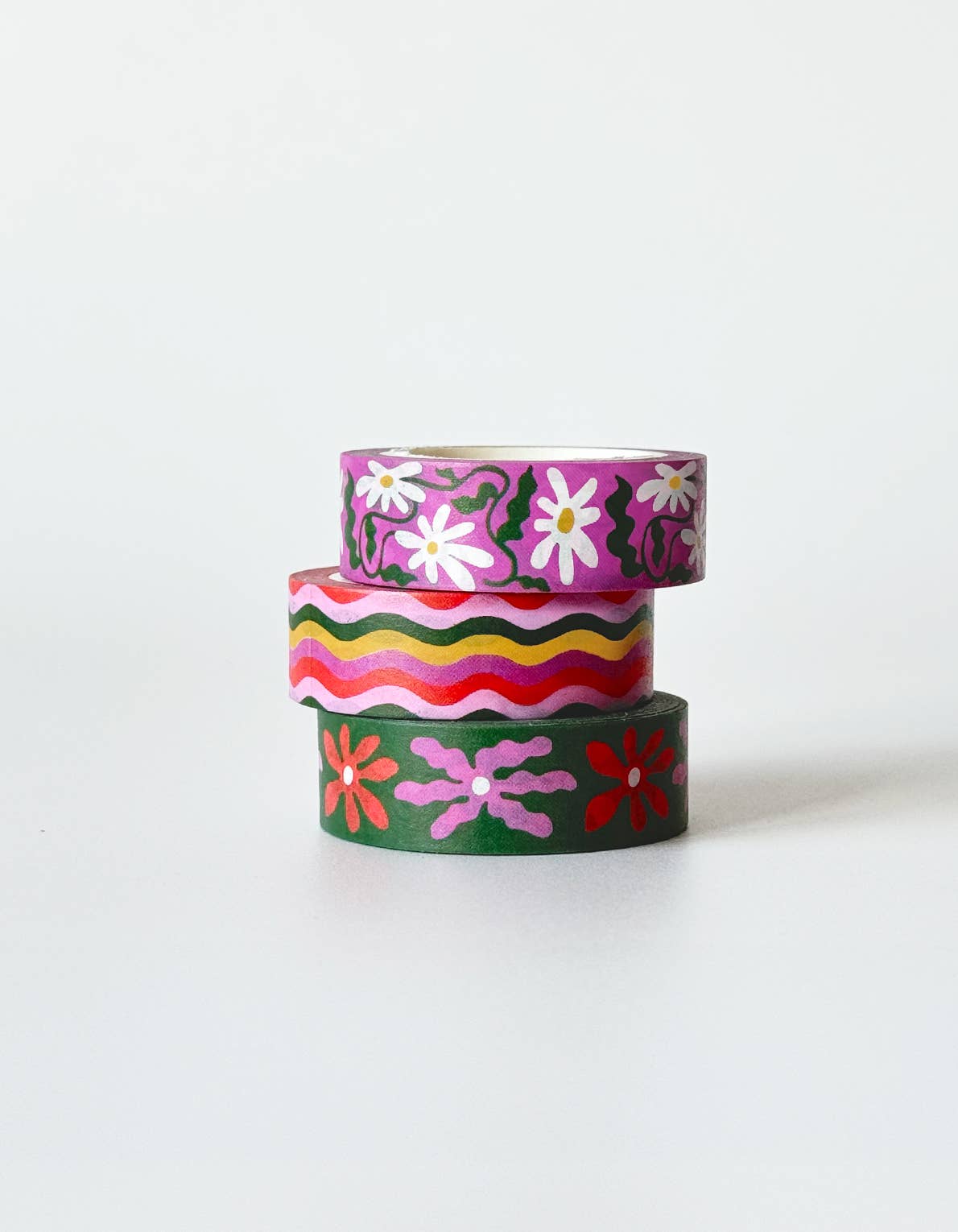 Wavy Daisy Washi Tape, Set of 3