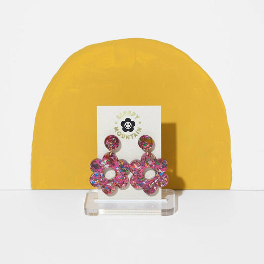 Glitter Daisy Earrings