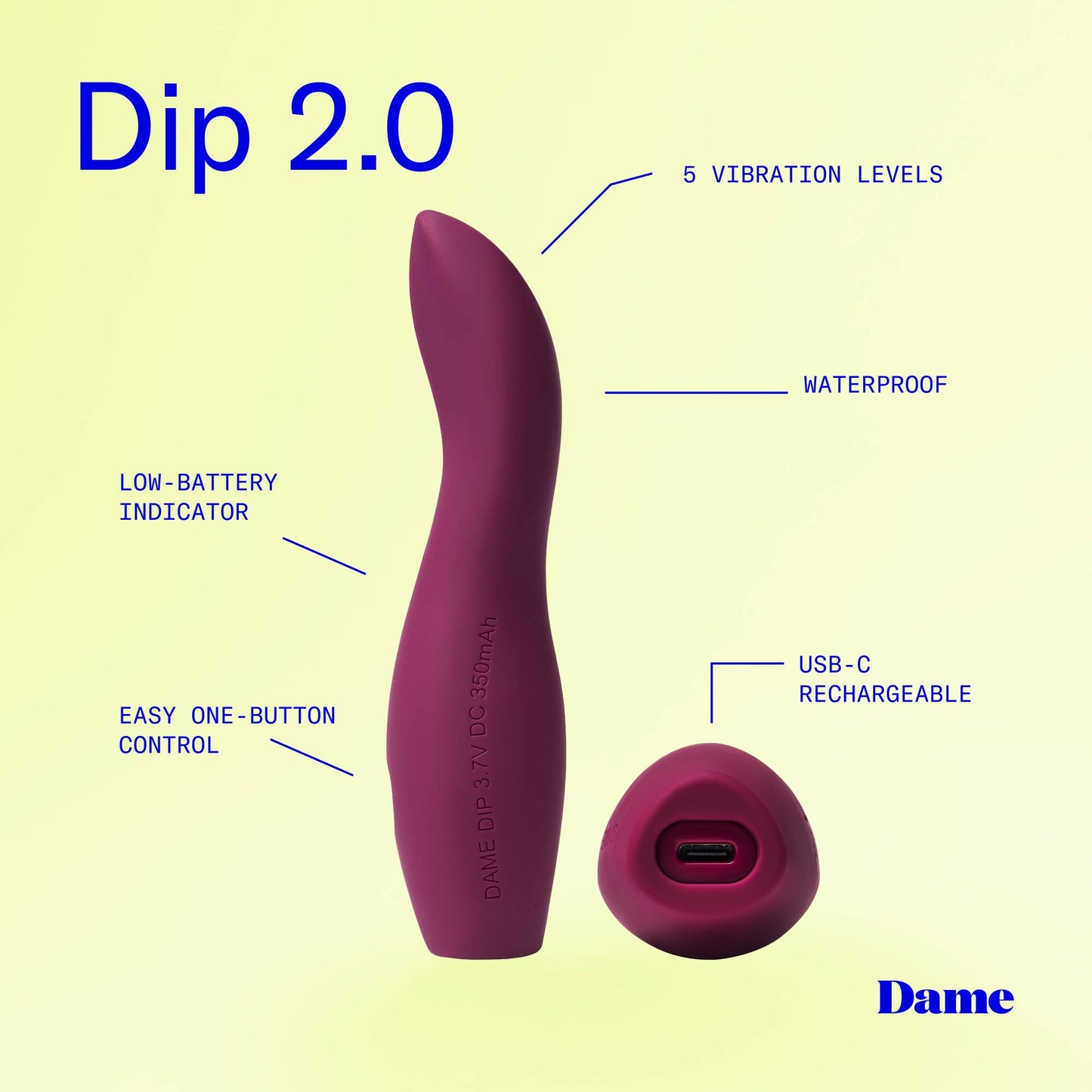 Dip, Versatile Classic Vibrator - Plum