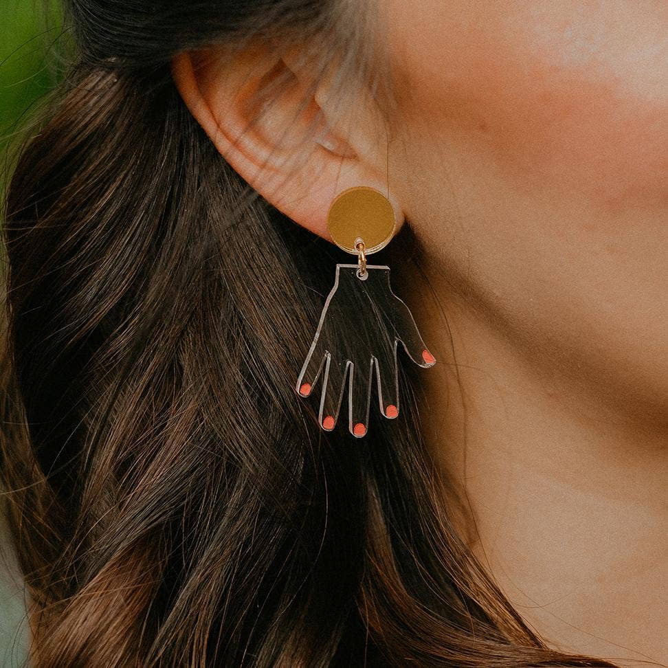 Hand Earrings - Dangle Nail Polish